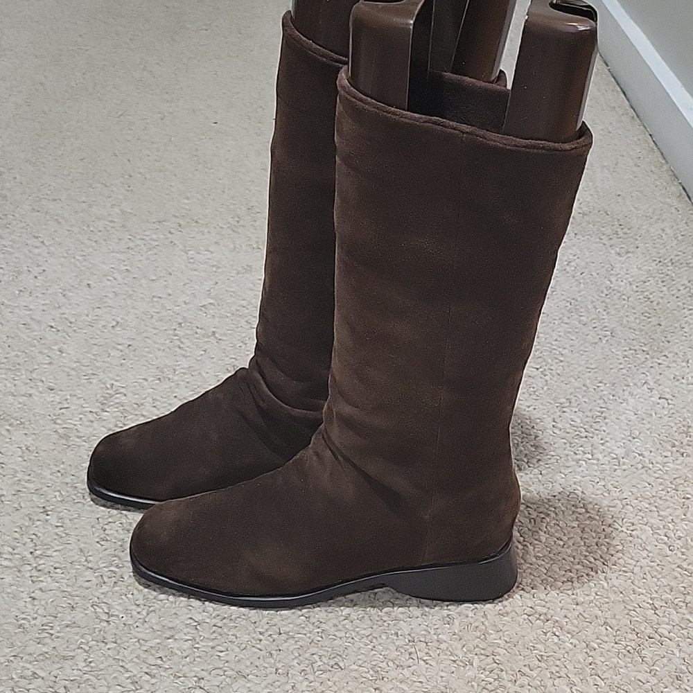 MARKON brown leather suede slouch calf high boots.  Size is 6.5 M.